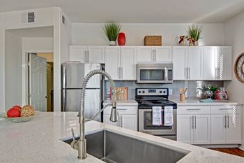 Large sink in kitchen
